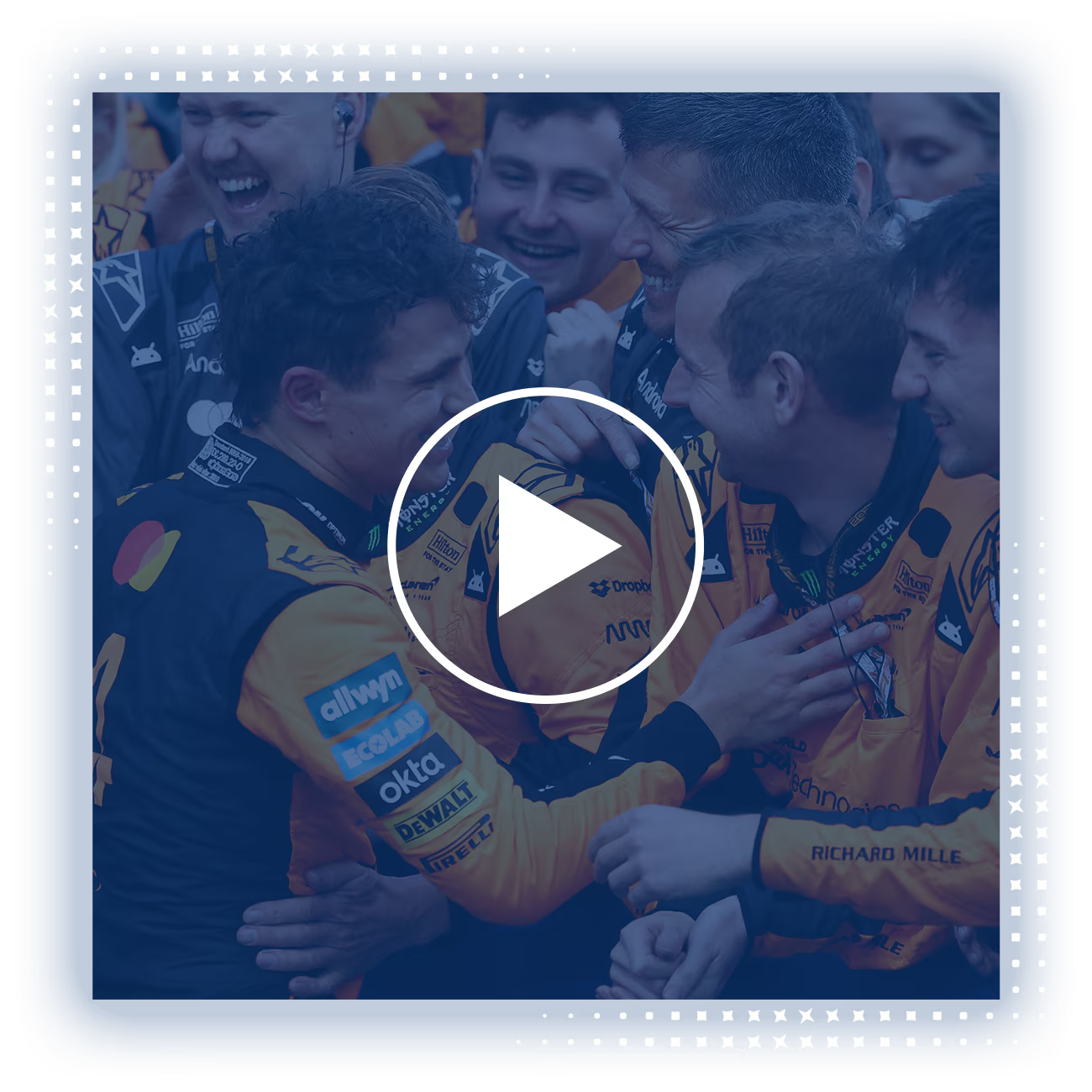 Background image with a video play icon