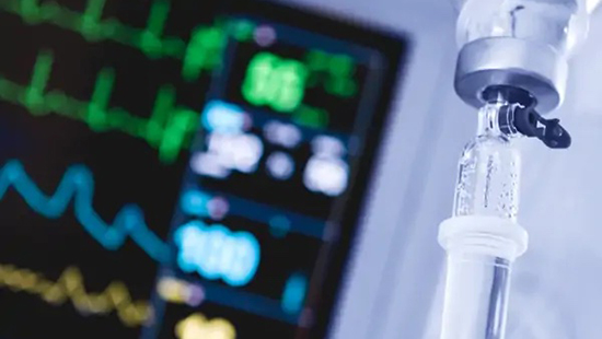 Image of an IV and heart monitor in a burn unit in a hospital