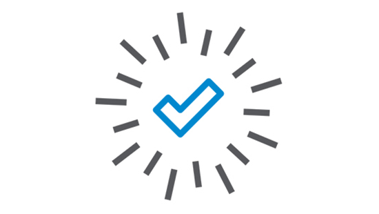 Icon with a checkmark in the center
