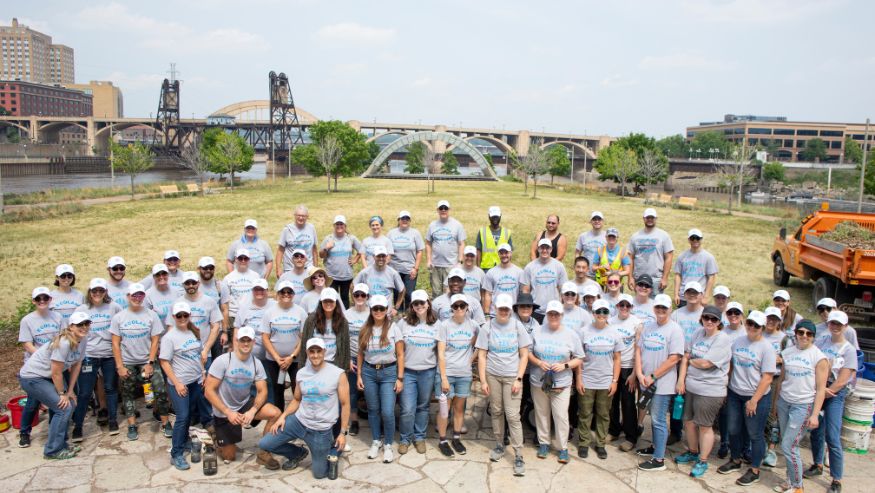 Ecolab associates volunteering during the company’s 100th Anniversary Global Weeks of Service event.