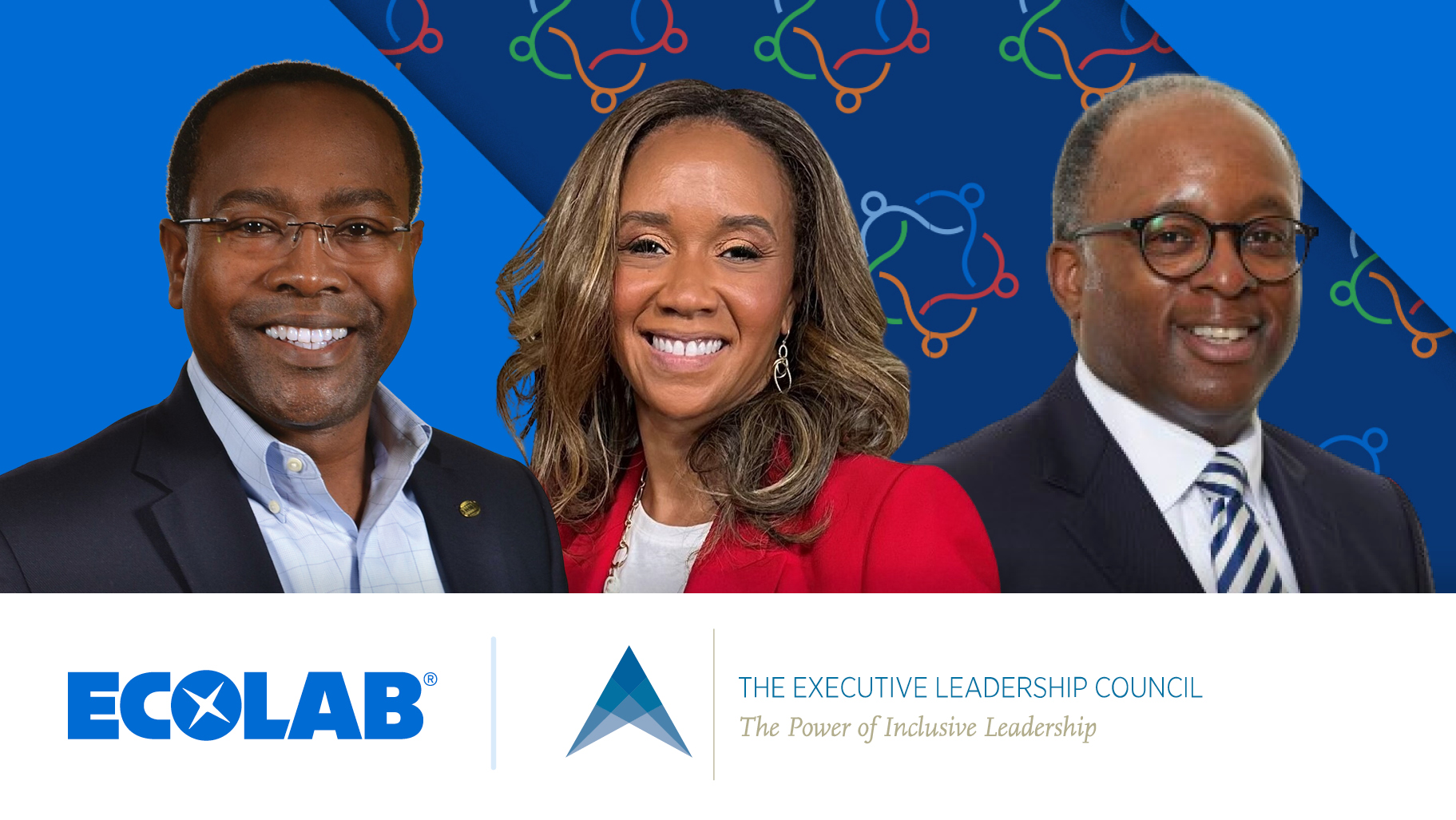 艺康高层领导和Executive Leadership Council成员:Calvin Emanuel、Tiffany Atwell和Chris Roberts。