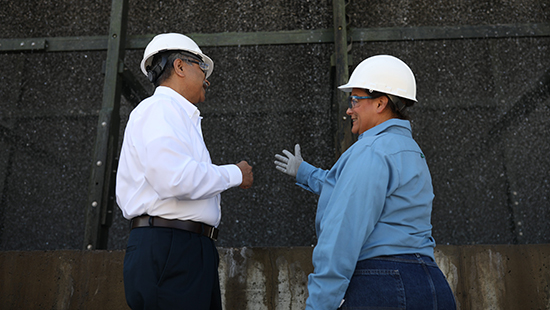 Ecolab expert at a water processing plant