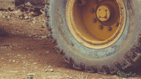 Close up of unsanitary truck tire.