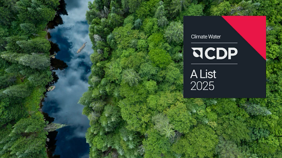 CDP A List 2025 logo overlayed onto photo of water and greenery