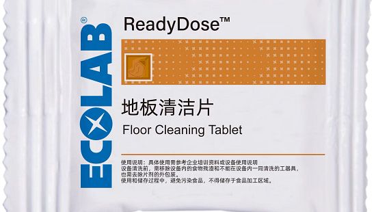Ecolab ReadyDose Floor Cleaning Tablet packet.