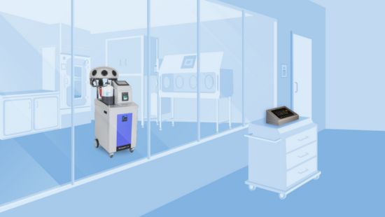 Bioquell L-4 system in room.