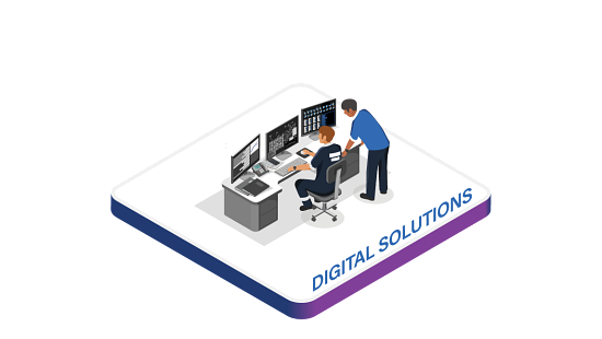 Illustration displaying digital solutions