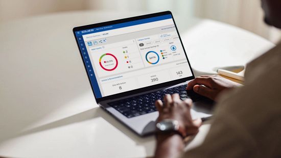 View of a Water Quality IQ dashboard on a laptop computer