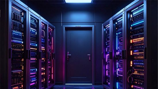 Inside a data center hallway