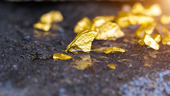 Gold on Rock Surface
