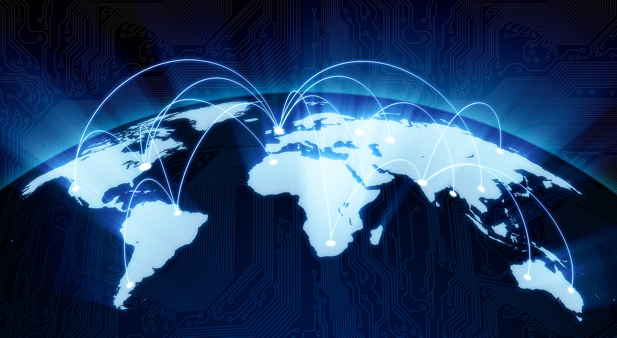 Visual representation of an interconnected globe.